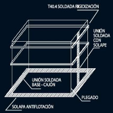 Foso ascensor en chapa corten